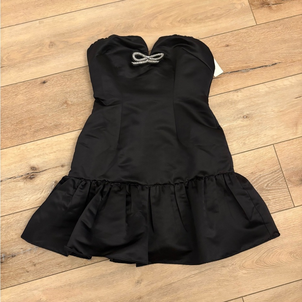 Anthropologie rhinestone bow mini dress